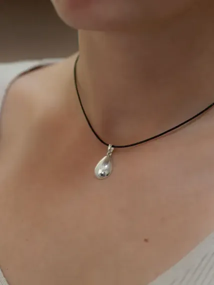 Подвеска Капля воды из серебра 925 пробы, фото от покупателя.