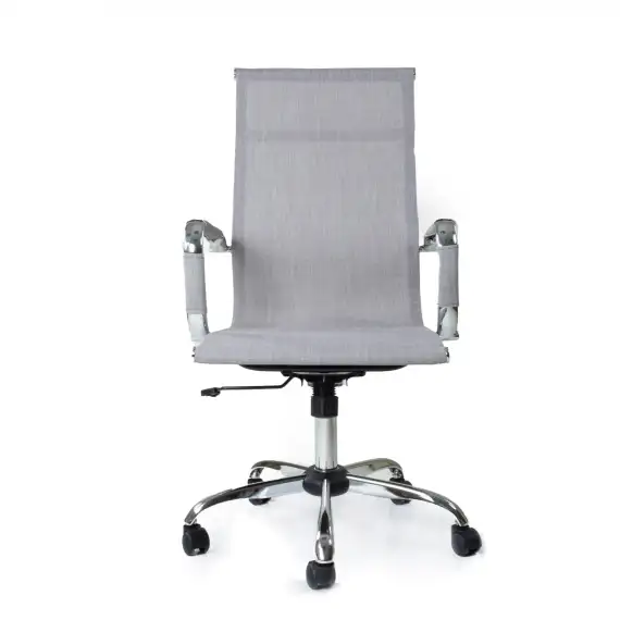 Кресло Barneo K-111H для персонала серая сетка, газлифт 3кл