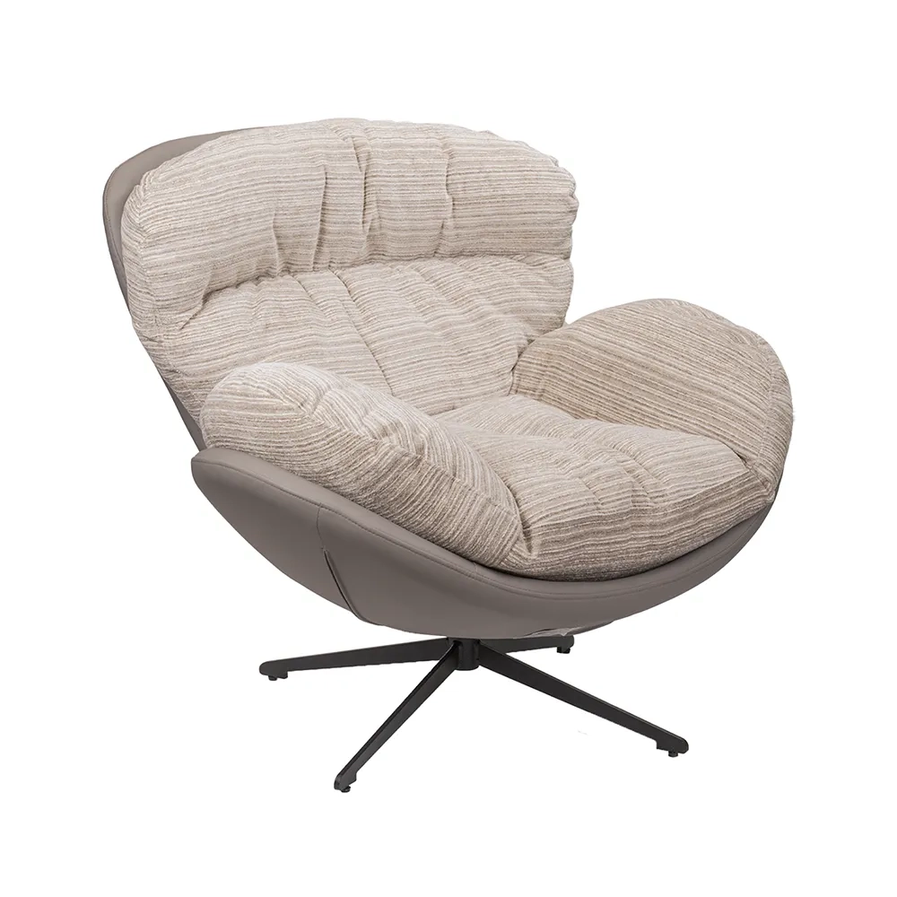 Кресло Bradex Home BLISS серый, экокожа, шенилл