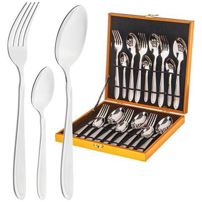 НАБОР СТОЛОВЫХ ПРИБОРОВ AGNESS НА 6 ПЕРСОН 18 ПР.В ДЕРЕВЯННОМ КЕЙСЕ 942-019 Lefard