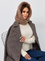 Капор зимний вязаный капюшон на флисе