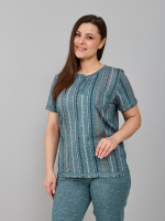 Пижама с бриджами КД-61/рогожкаизумруд-цепочка