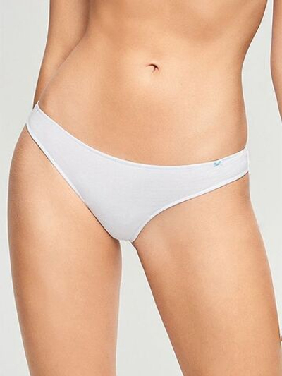 Хлопковые трусы-бразилиана с низкой линией талии (Размер: 4 размер) (Цвет: белый)