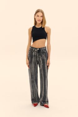 Широкие джинсы (В полосочку), серые