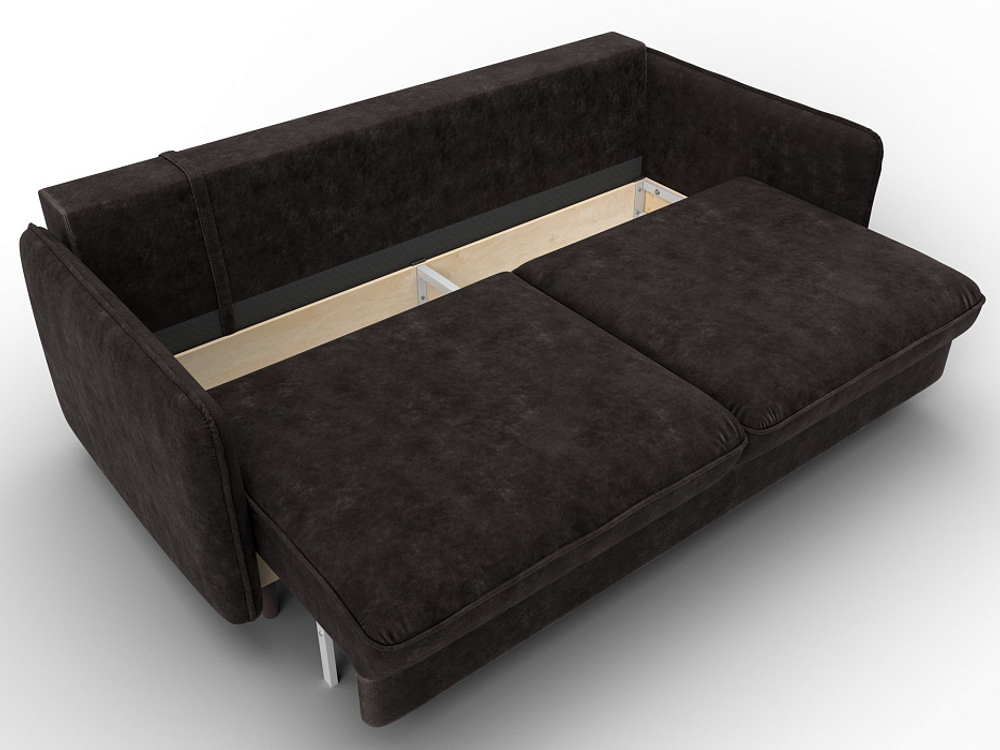 Диван прямой Лига-064 НПБ ВЕЛЮР BRUT 17 коричневый