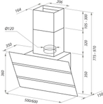 Кухонная вытяжка MAUNFELD Bridge 50 нержавеющая сталь\черное стекло