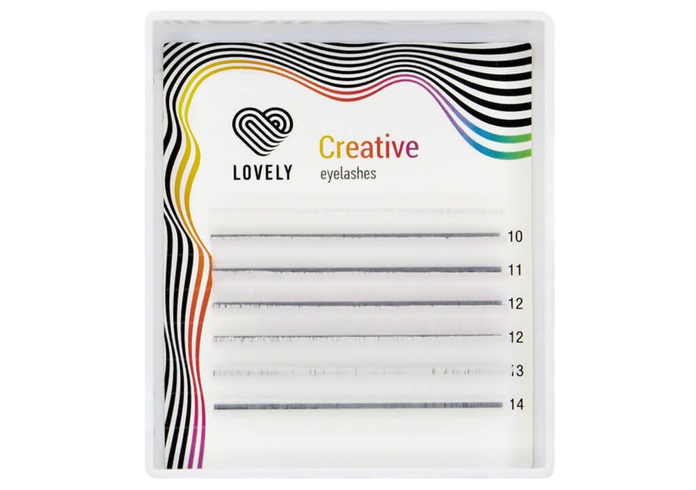 Lovely Ресницы белые Mini - 6 линий - Mix