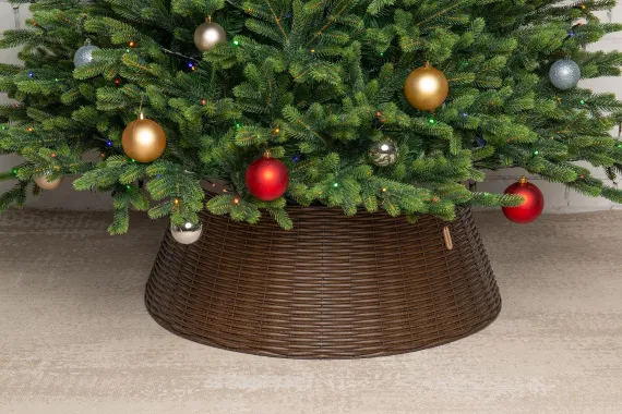 Корзина под елку Премиум Царская Лоза 87 см., разборная, лесной орех, ЕлкиТорг (87-222)