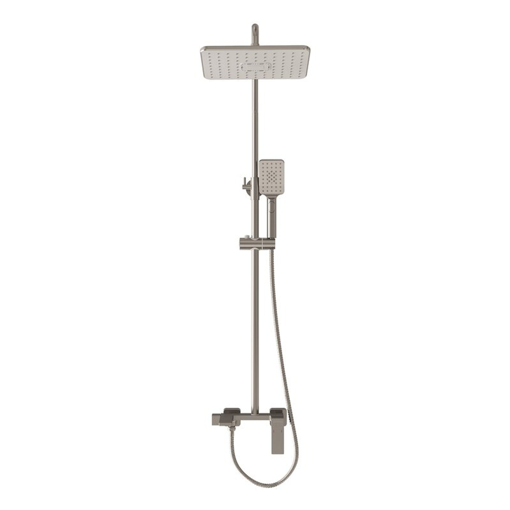 Душевая стойка Grossman Style 500.K35.05.120 с верхним душем,ручной лейкой и смесителем, брашированный никель,1 место