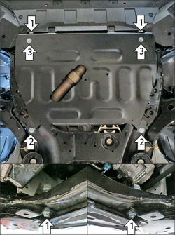 Защита картера двигателя и КПП (1,5 мм, сталь) для Changan CS95 2023- АвтоСтандарт.57212