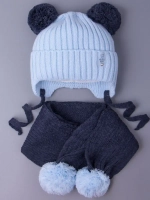 Шапка детская осенняя и шарф с ушками