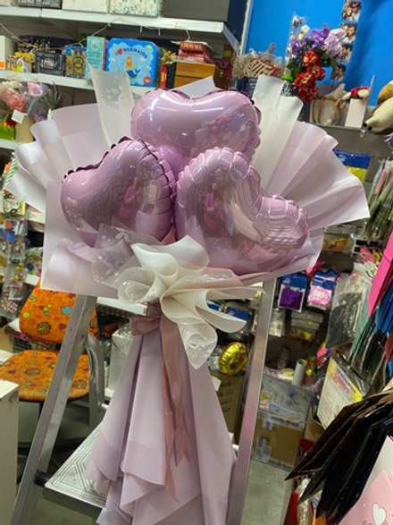 Крафтовый букет из 3-х сердец