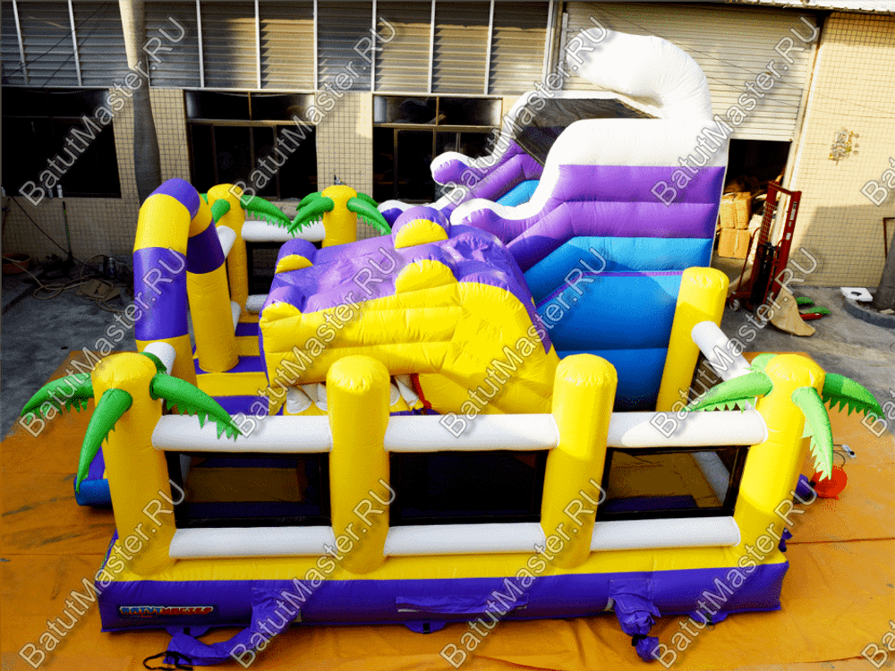 Коммерческий батут "Белый клык" с механизированной головой, размер 6*6*4 м