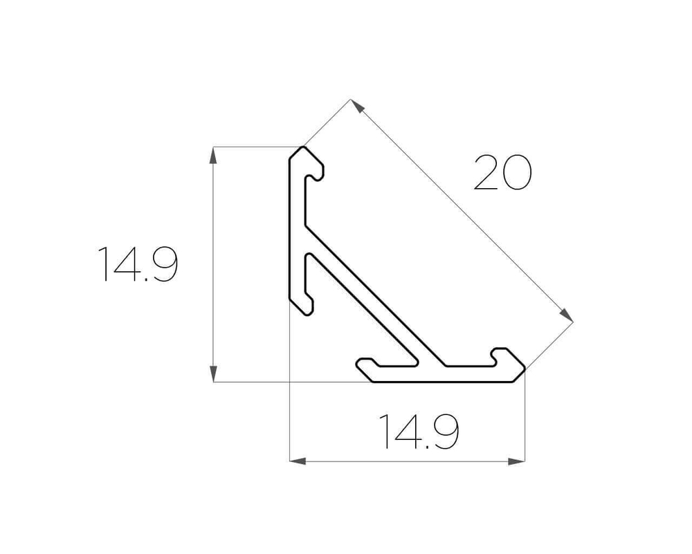 Профиль алюминиевый LC-LSU-1515-2 Anod