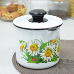 Кружка 1л с носиком, с крышкой, с рисунком