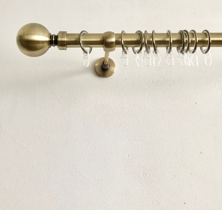 Карниз кованый для штор "Шар Ост" d25 мм однорядный, цвет бронза