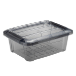 Ящик для хранения с замками КИП 1,2 л 195x145x80 чёрный прозрачный