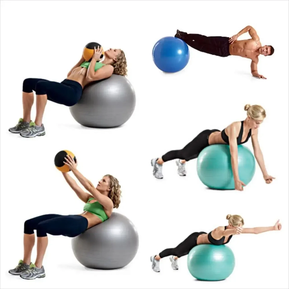 Фитбол Sportage полумассажный 75 см 1000гр (с насосом), Фиолетовый