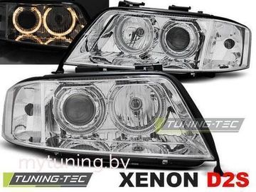 Передние фары angel eyes chrome xenon для Audi A6 C5
