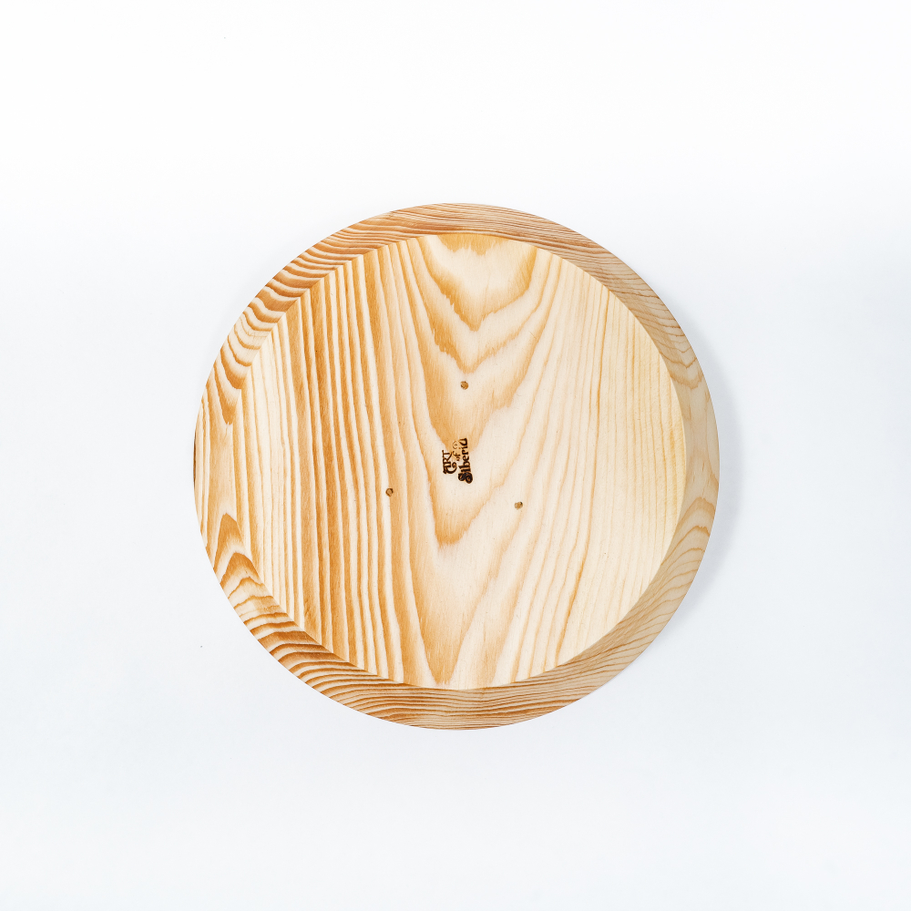 Деревянный сервировочный поднос Art of Siberia блюдо для подачи 230 мм. WS11