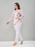 Костюм с брюками КБ-71/бежмеланж-кофецветы