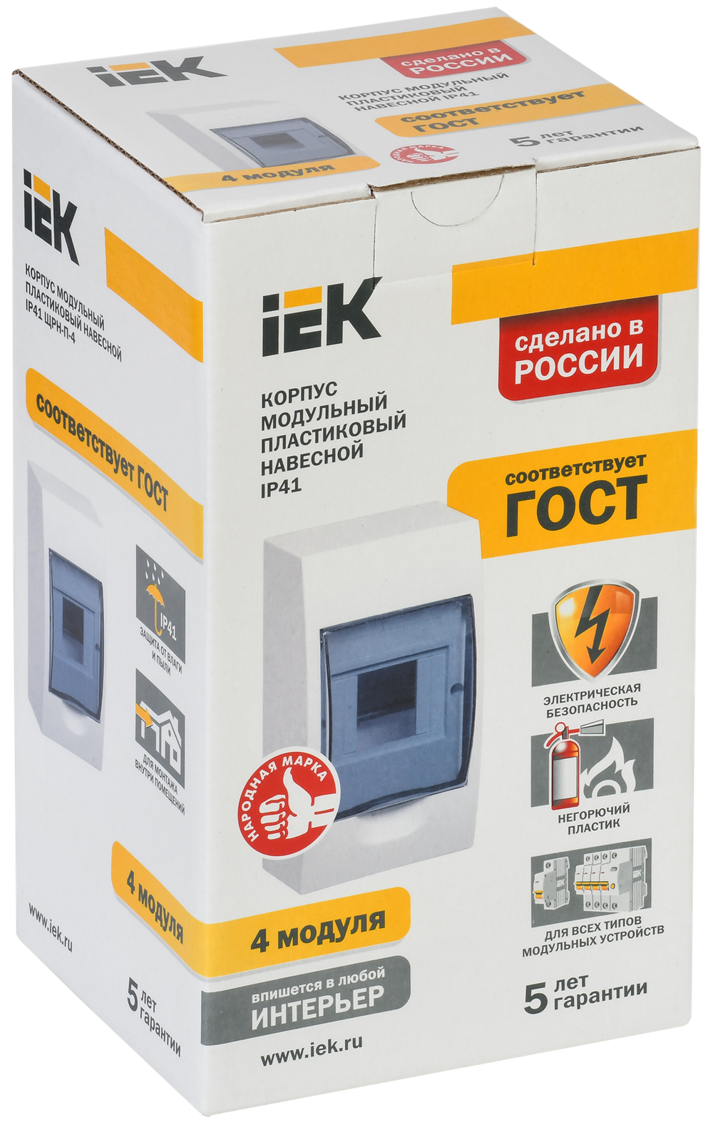 KREPTA 3 Корпус пластиковый ЩРН-П-4 IP41 белый IEK