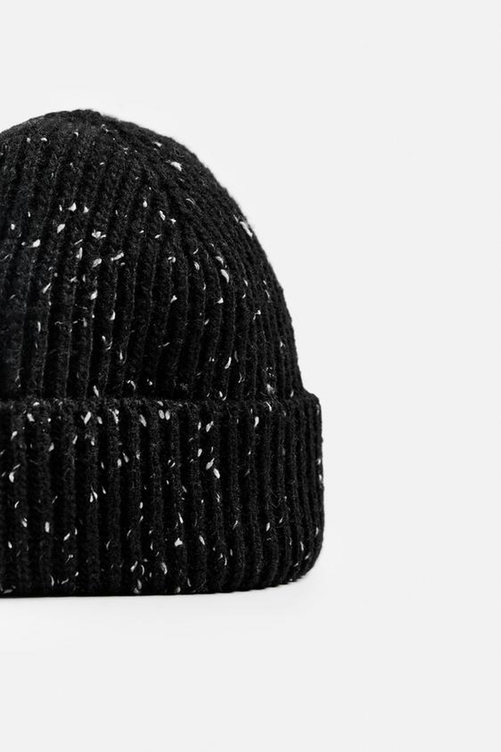 ZARA ШАПКА ИЗ РЕЛЬЕФНОЙ ПРЯЖИ, ЧЕРНЫЙ