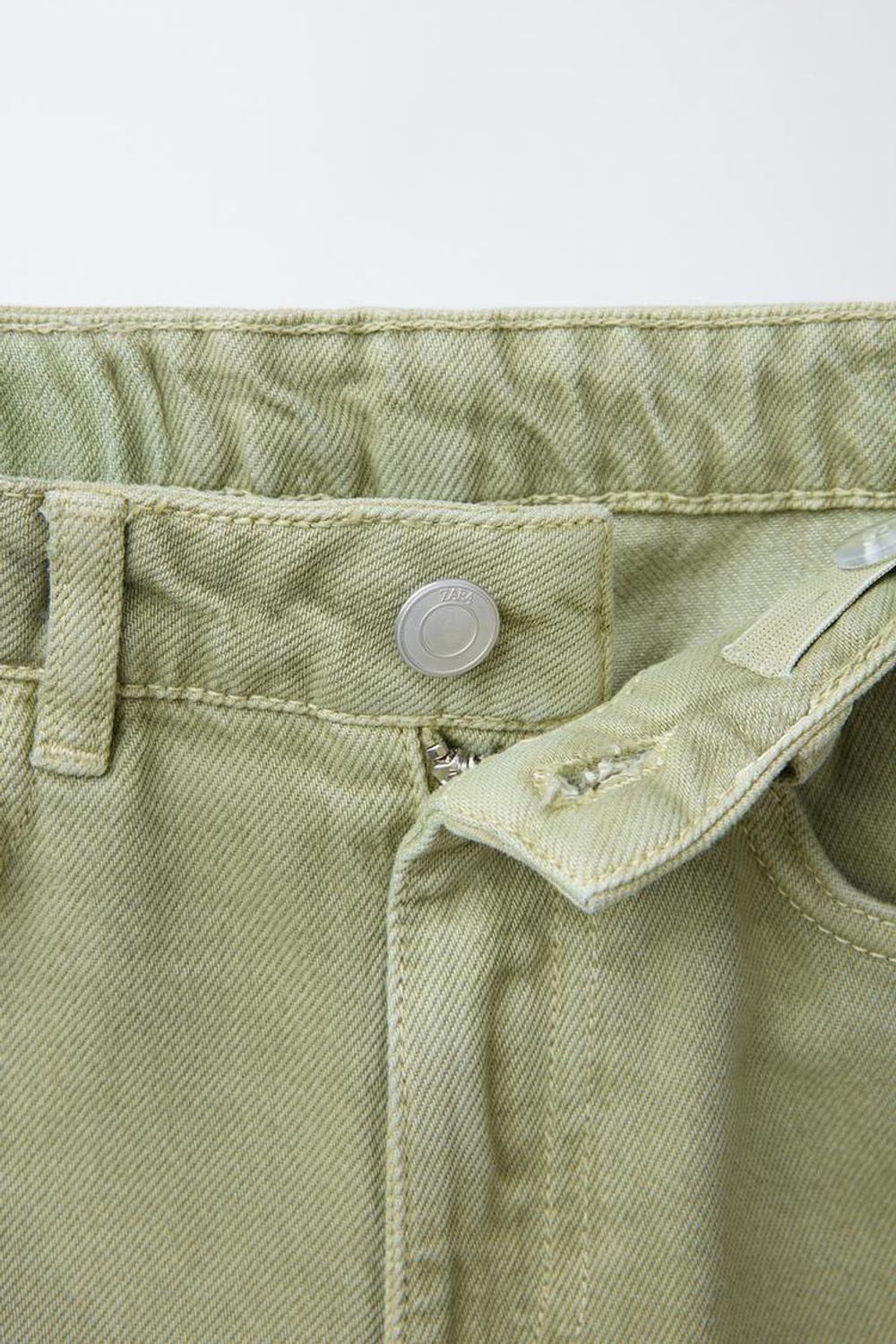 ZARA ДЖИНСЫ WIDE LEG, ЗЕЛЕНЫЙ