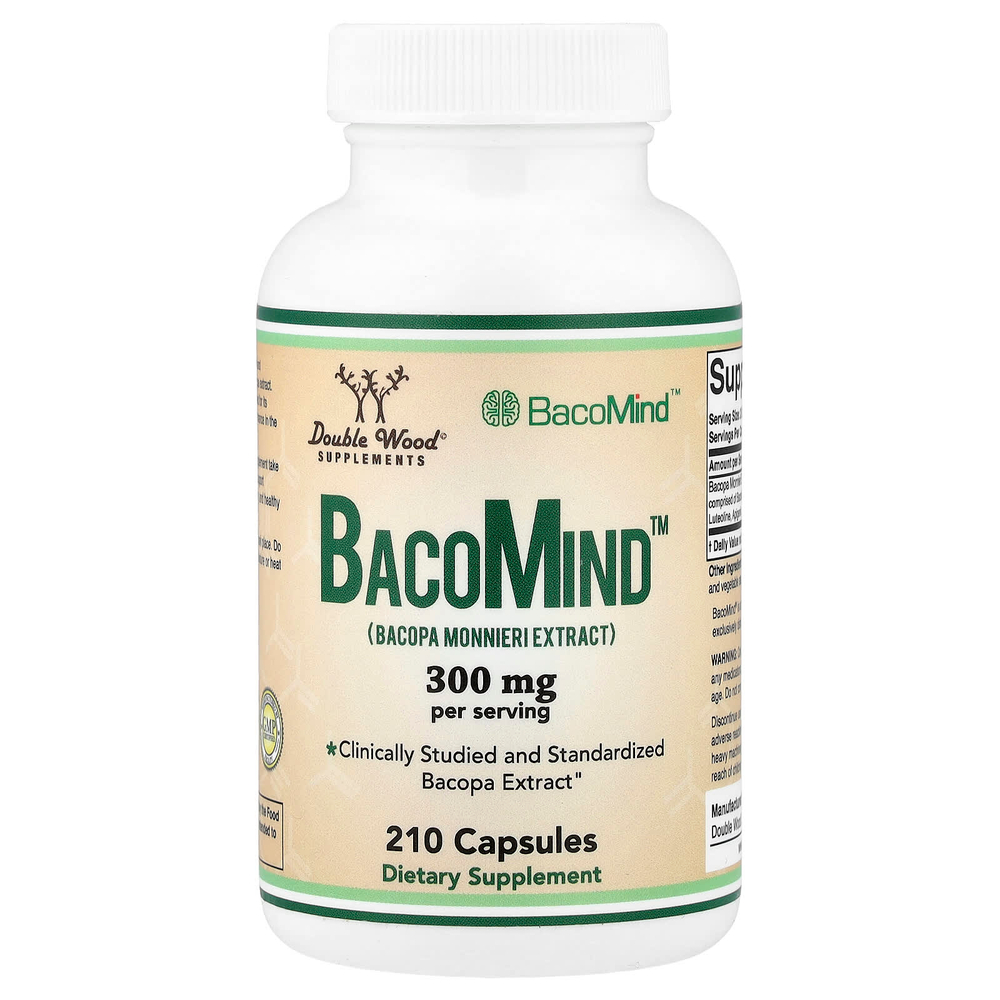 Double Wood Supplements, BacoMind™, 210 капсул (150 мг в 1 капсуле)