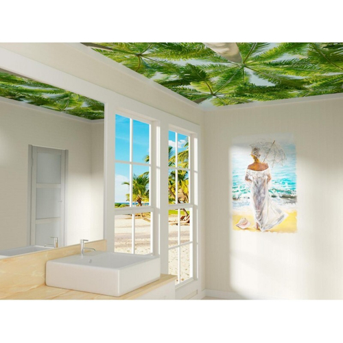 Ламинированная панель ПВХ Лен серый 2700х250мм