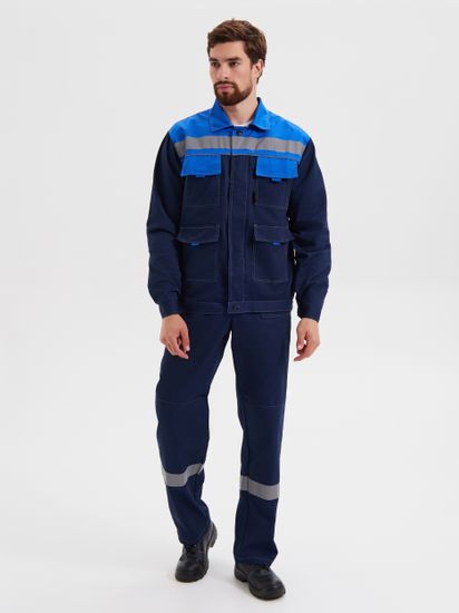 Костюм "Нова" полукомбинезон (саржа/т.синий/василек)