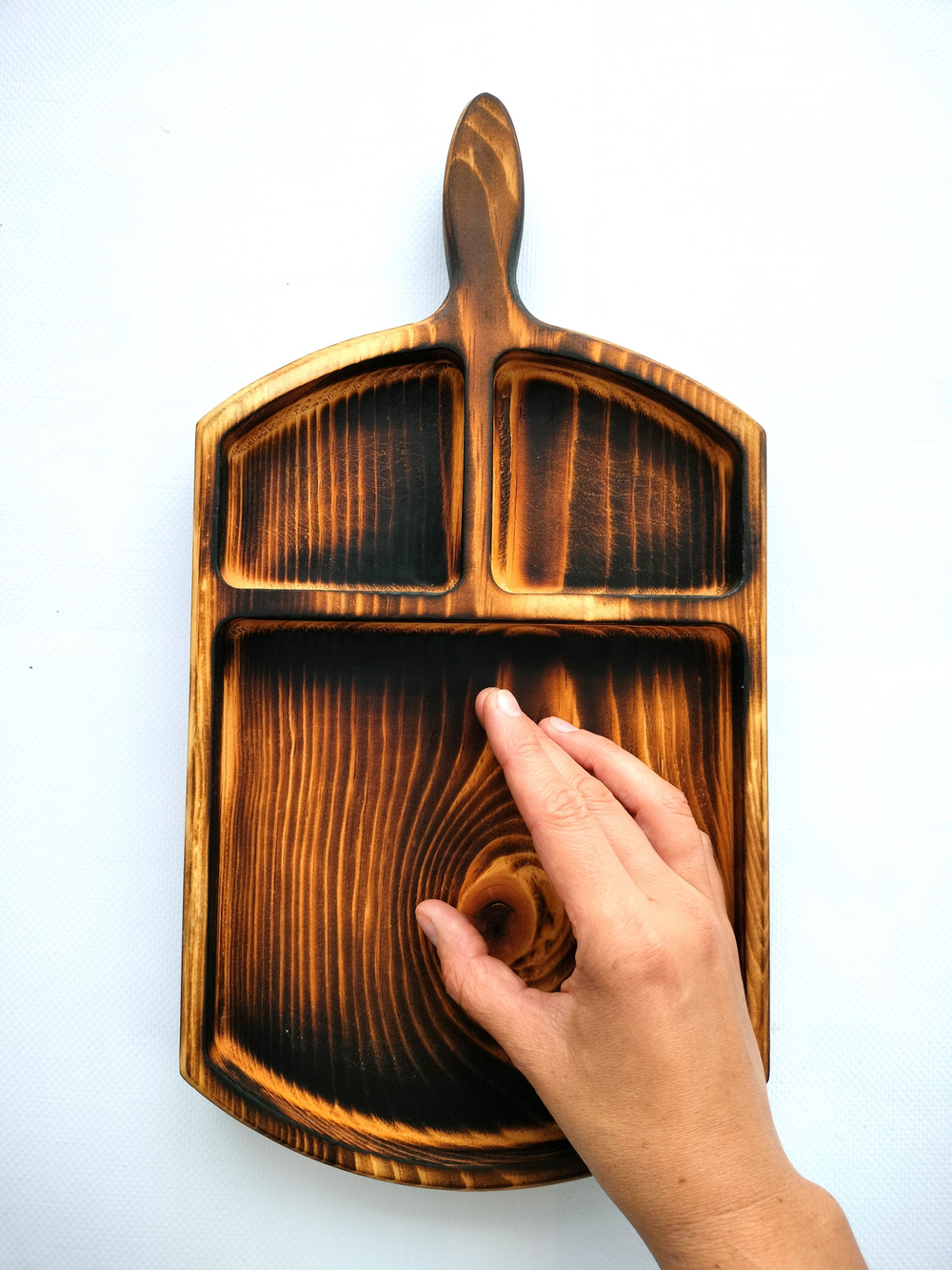 Деревянная менажница из Сибирского кедра для подачи, сервировки