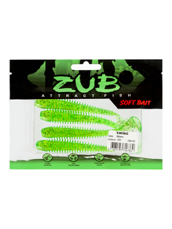 Приманка ZUB-SWING  99мм(4")-4шт, (цвет 351) шартрез с блестками
