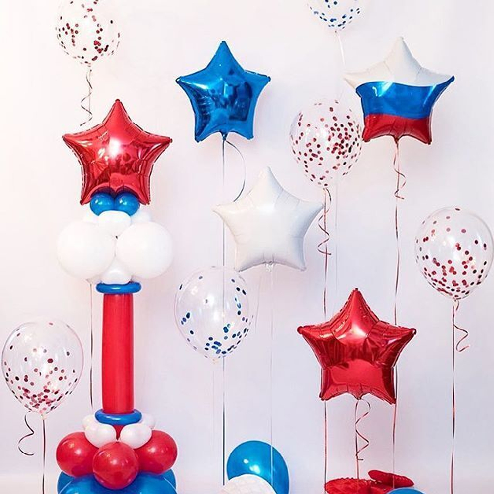 Шар (18''/46 см) Звезда, Триколор России