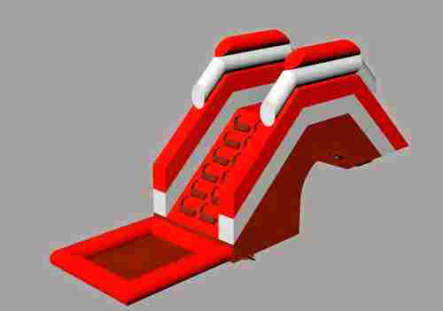 Надувная лестница для бассейна из ПВХ с бассейном, красный, 6,7*1,8*3 м