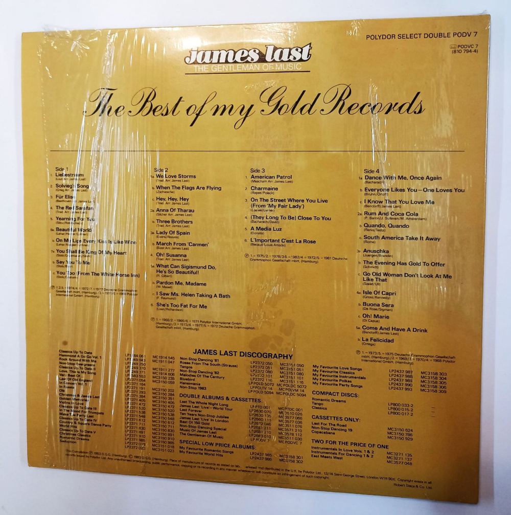 Винтажная виниловая пластинка LP James Last The Best Of My Gold Records 2LP (UK 1983)