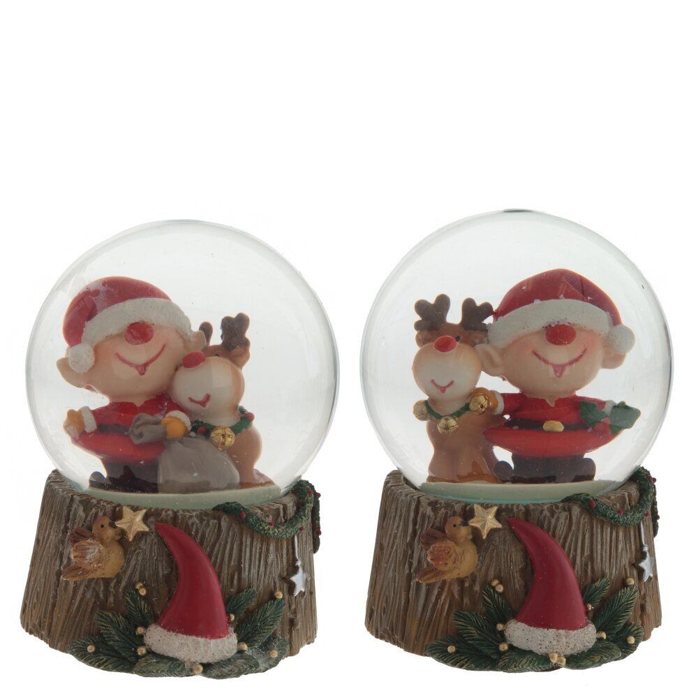GAEM Фигурка декор в стекл шаре "Гном и Олень", D6,5 см, L6,5 W6,5 H9 см, 2в.