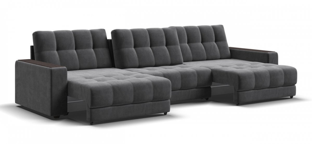 Диван Босс Гранд Велюр Монолит серый