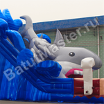 Детский надувной батут-горка "Акула"