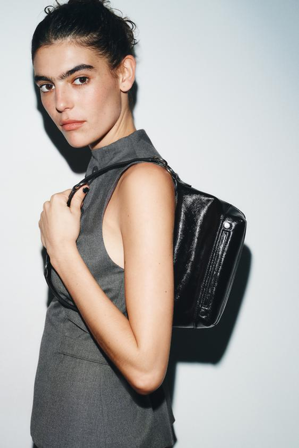 ZARA МНОГОФУНКЦИОНАЛЬНАЯ СУМКА ЧЕРЕЗ ПЛЕЧО, ЧЕРНЫЙ