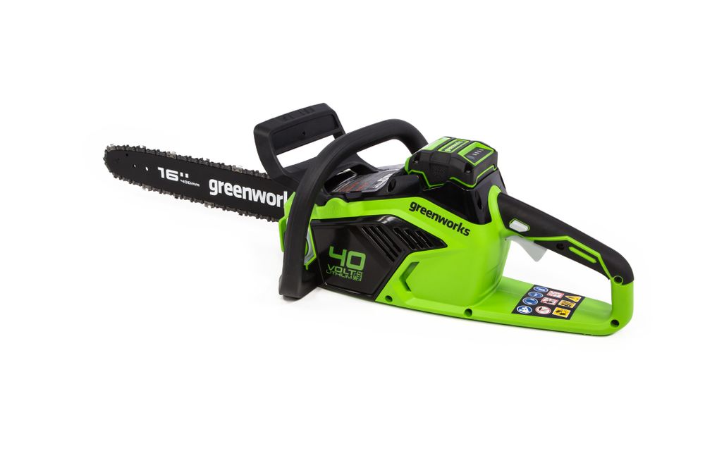 Аккумуляторная цепная пила Greenworks GD40CS18K4, 2005807UB,40v, 40 см, АКБ 4 А·ч и ЗУ