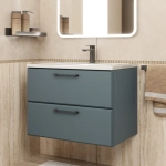 Тумба с раковиной для ванной Uperwood Foster New 70 см, подвесная, серый графит