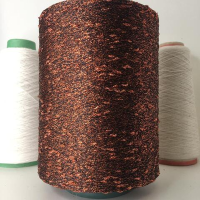 STOCK - Italy STAR; фактурный люрекс; 1500м/100гр; цвет: медный на чёрном. Есть мал. бобинка 180гр.