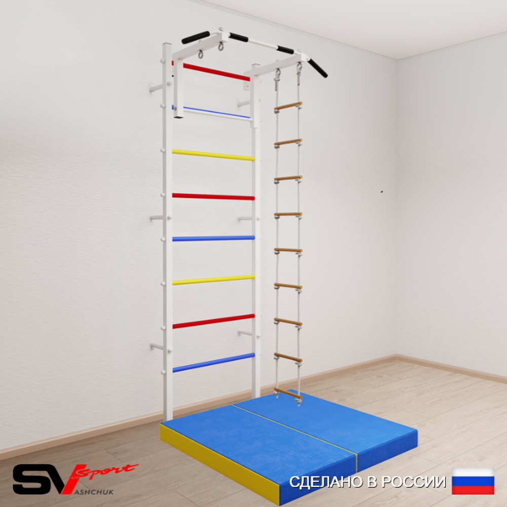 Шведская стенка Sv Sport 5114 (Турник стандарт/Лестница/Мат 1м)
