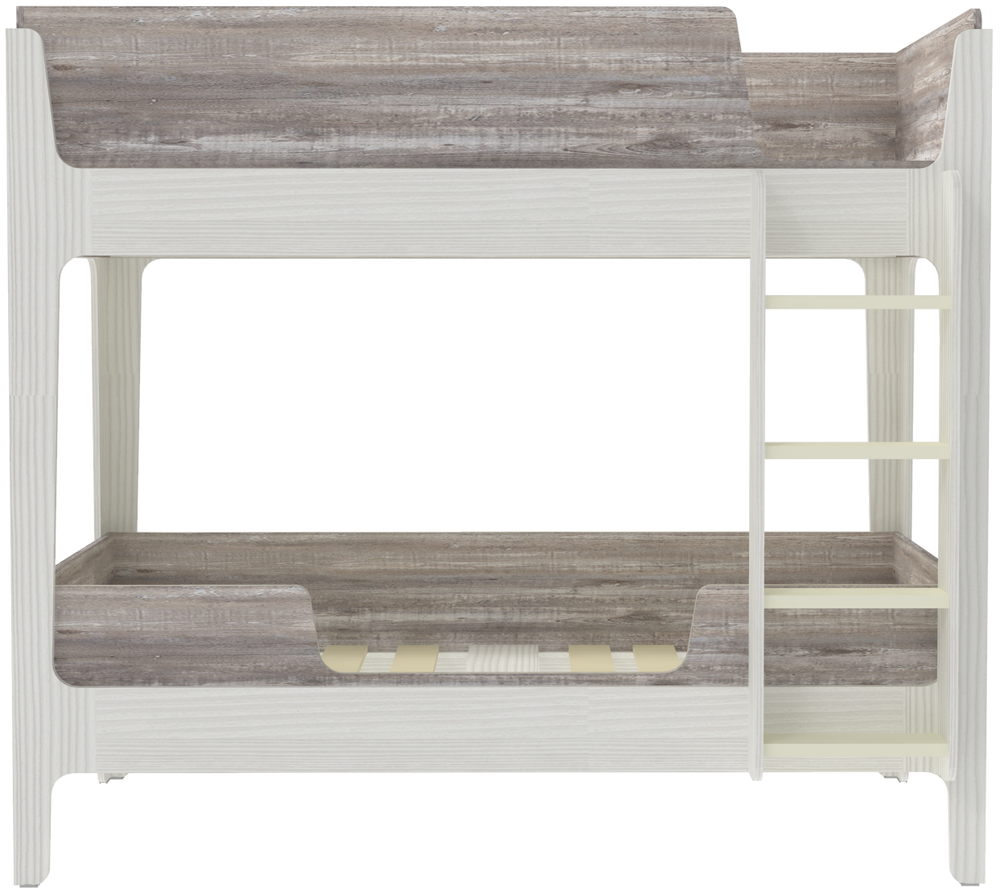 Кровать двухъярусная КарИВи Лотос Белое Дерево Бетон