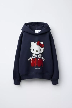 ZARA ТОЛСТОВКА HELLO KITTY © SANRIO, МОРСКОЙ СИНИЙ