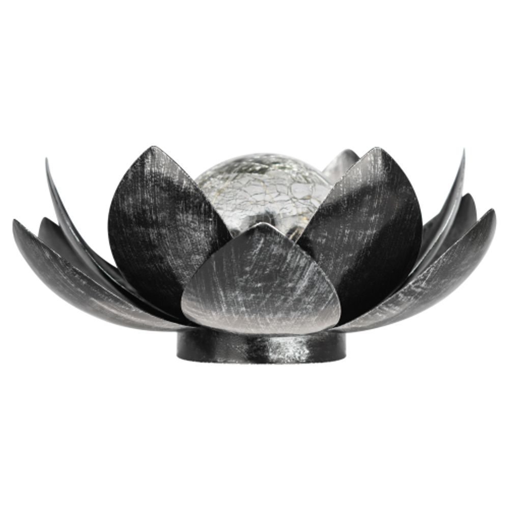 Светильник уличный ЭРА ERASF22-52 на солнечной батарее садовый Лотос (2 в 1) стекло кракле 20LED | Садовые декоративные светильники