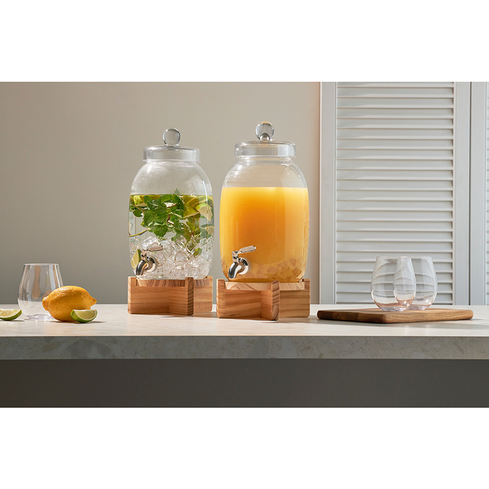 Диспенсер для напитков на деревянной подставке flo, 5,4 л