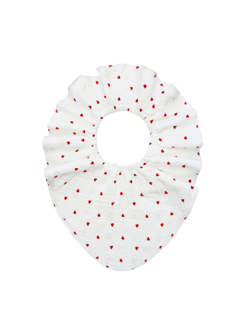 Муслиновый нагрудник Сердечки pink