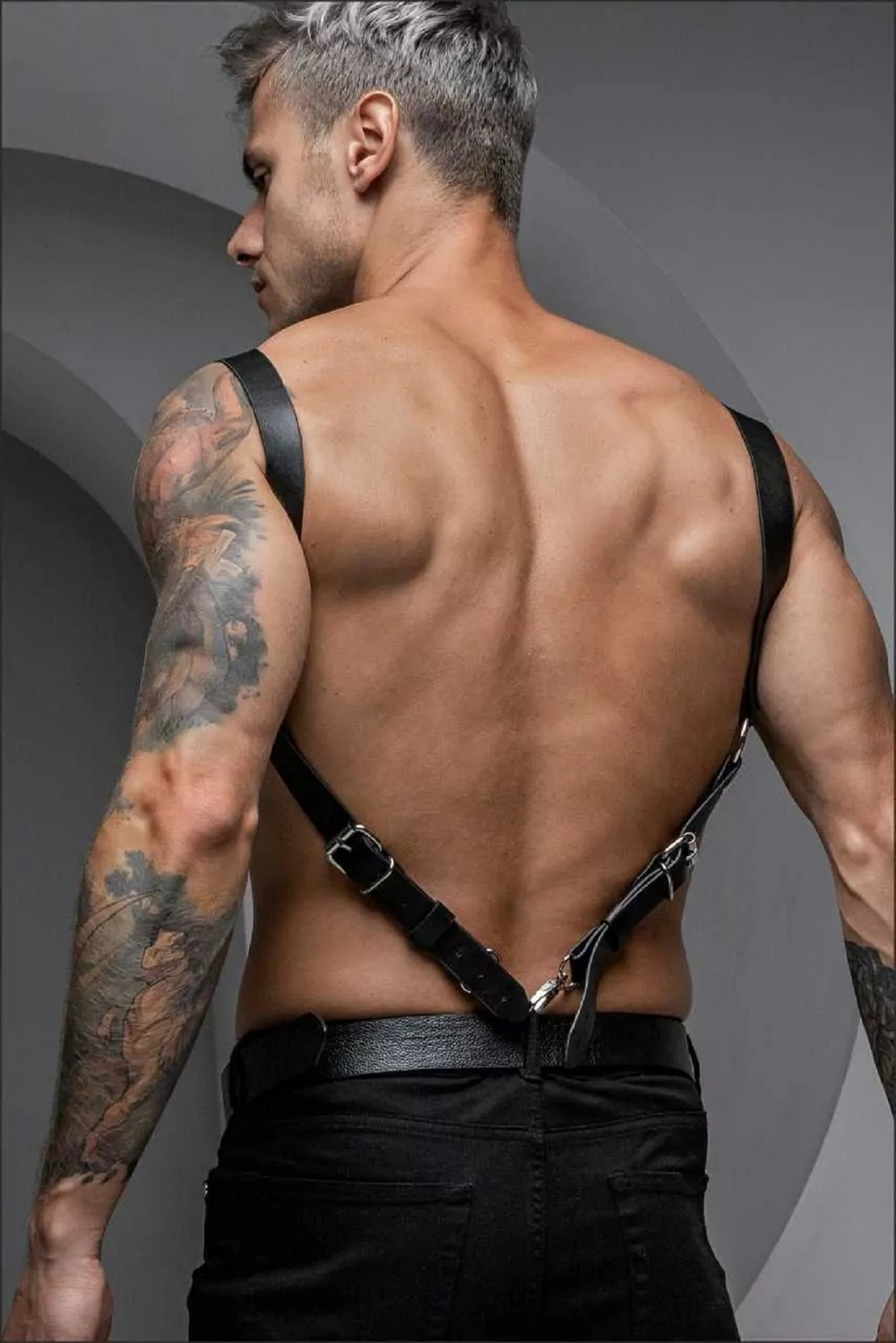 Портупея мужская Ra кожа черная M/L